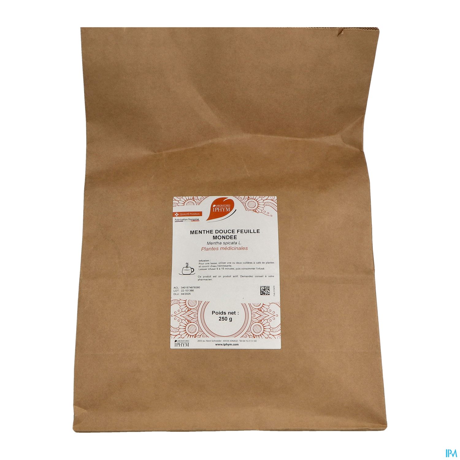 Iphym Menthe Douce Feuille Entiere 250g