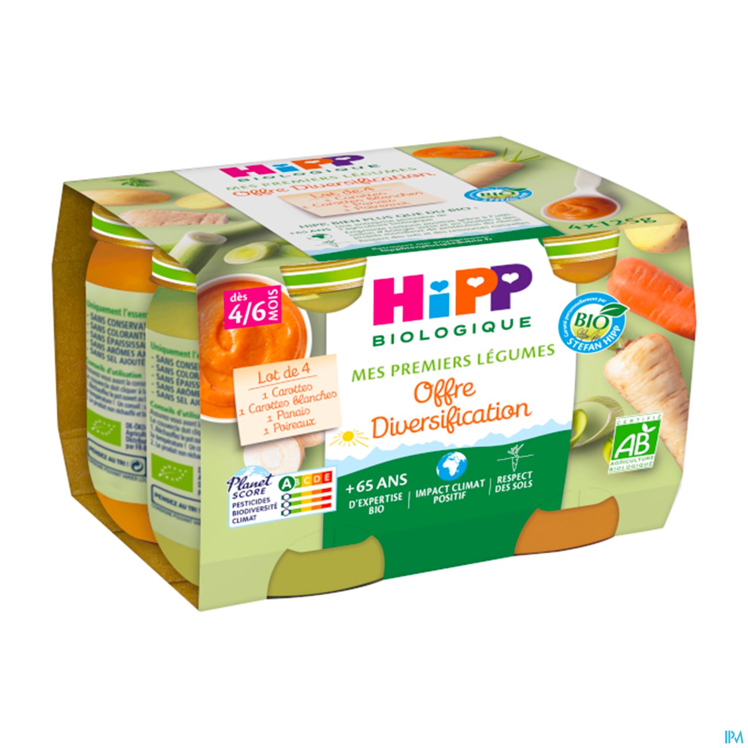 Hipp Mes Premiers Legumes Carotte Carotte Blanche Panais Poireaux Bio Pot 125g X4
