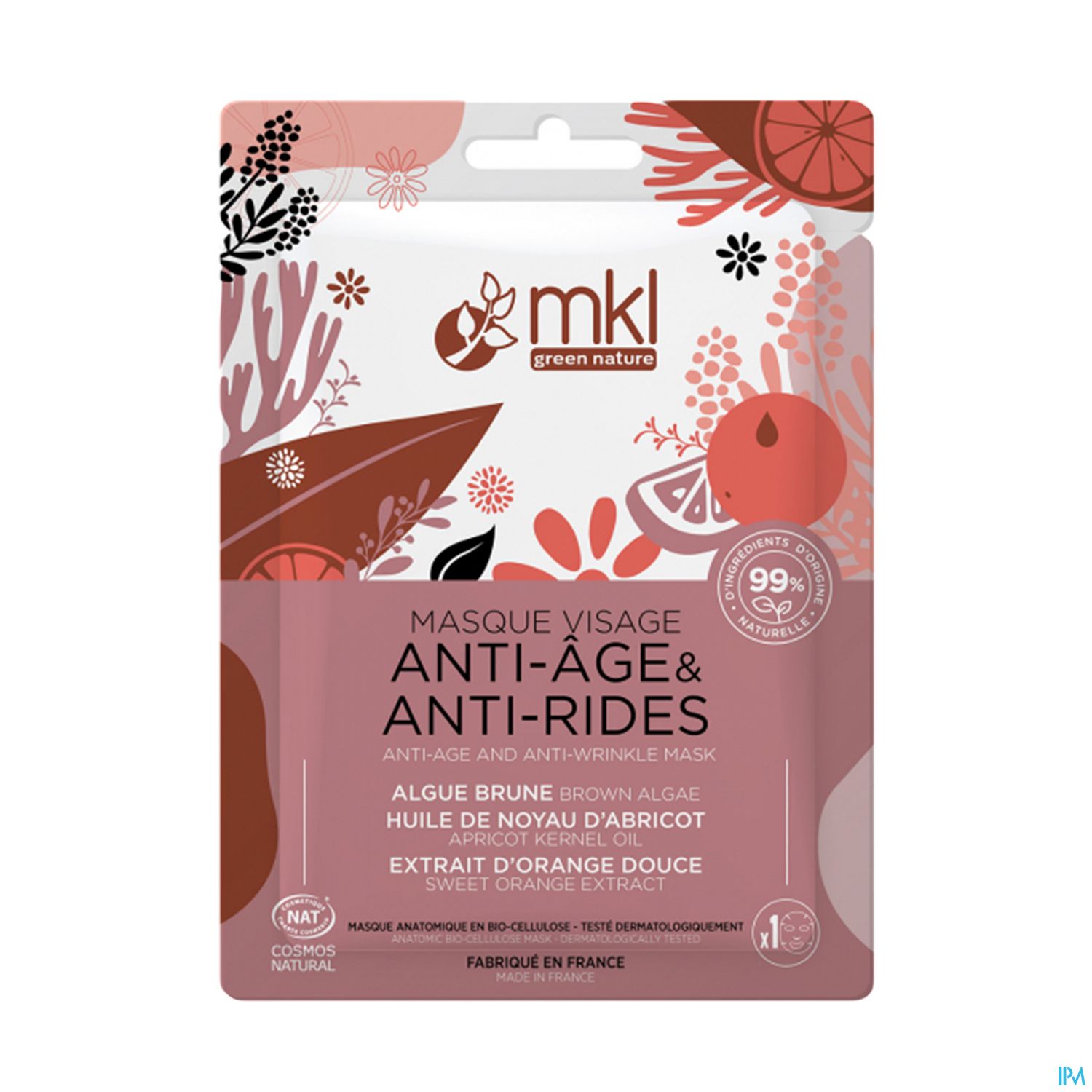 Mkl Green Nature Masque Visage Antiage Antirides Cosmos Nat 10ml