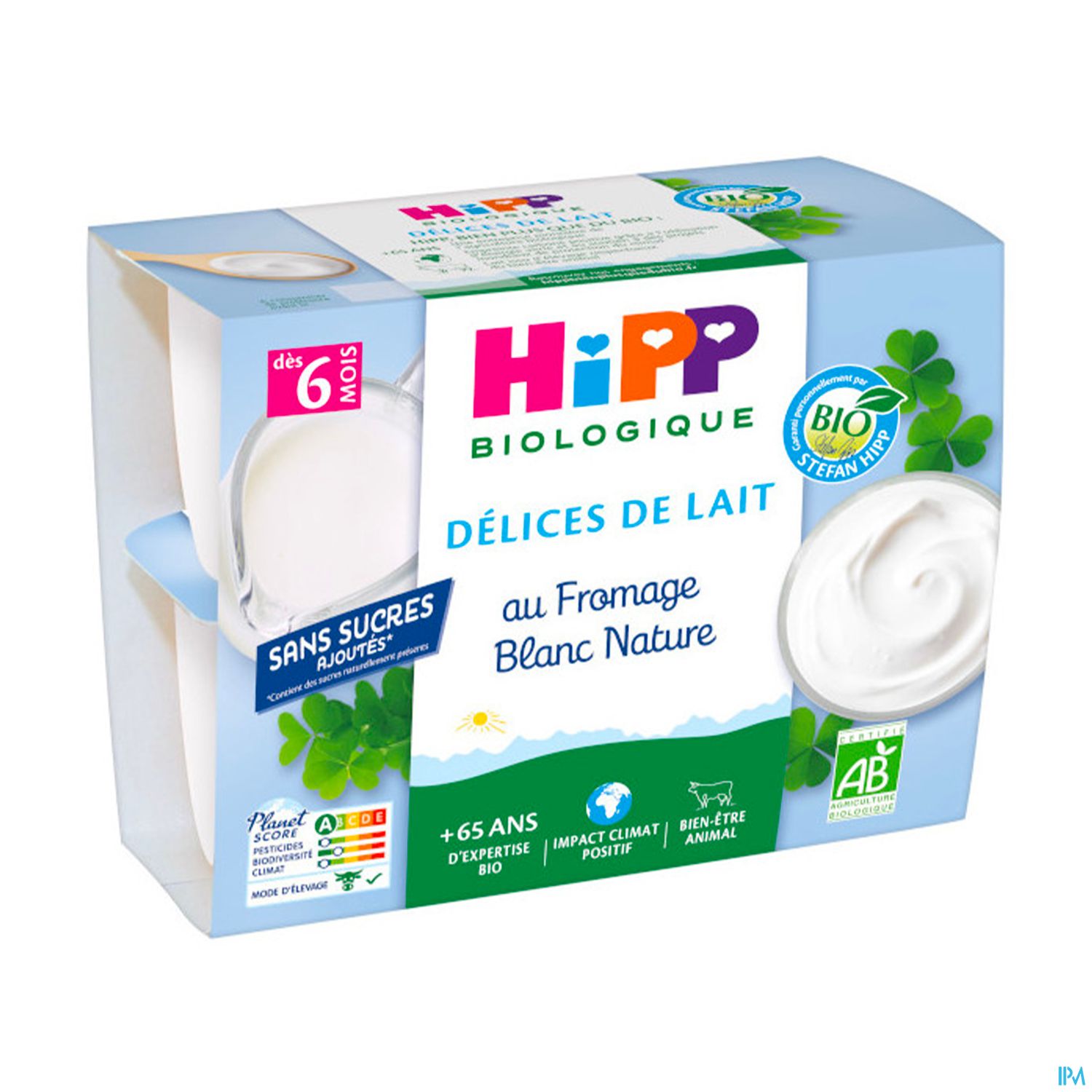 HIPP FROMAGE BLANC NAT SUCR X4