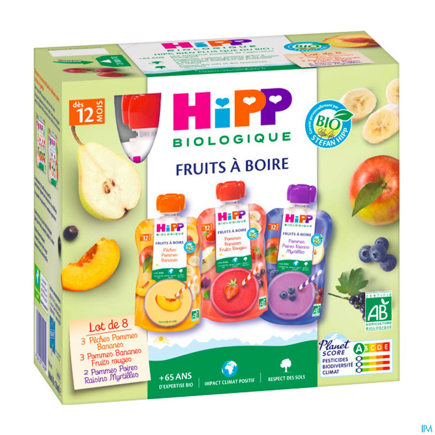 HIPP FRUIT M PACK+12M GOUR120ML8