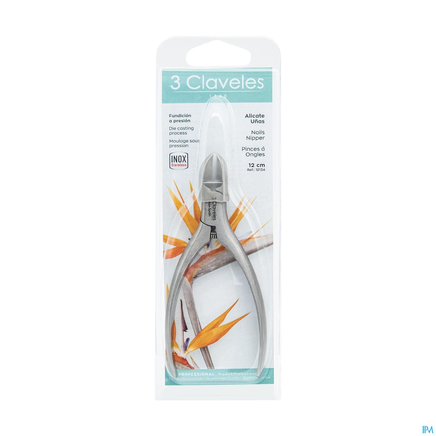 3 Claveles Pince Manucure Ongles Inox 12cm