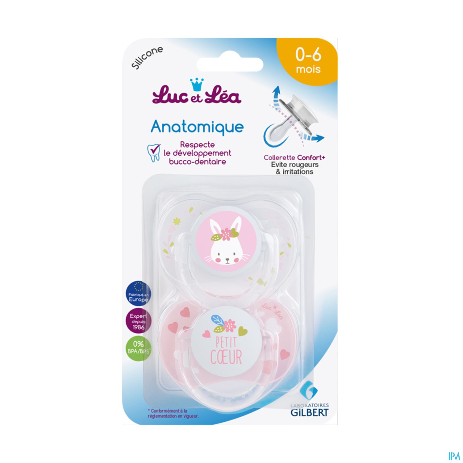 Luc Et Lea Sucette Anatomique Fille Anneau 0/6m X2