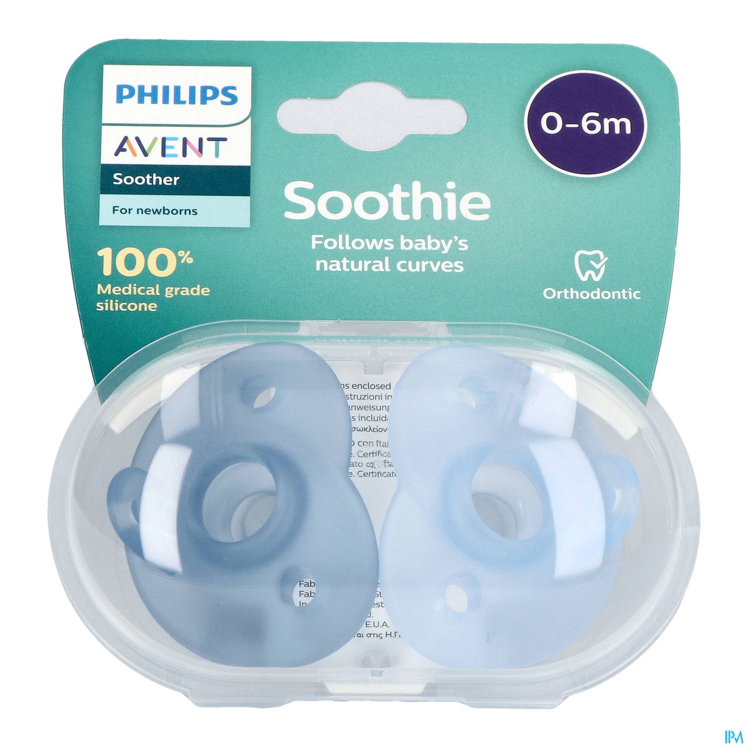 Avent Sucette Soothie Bleu 0/6mois Scf099/21 X2