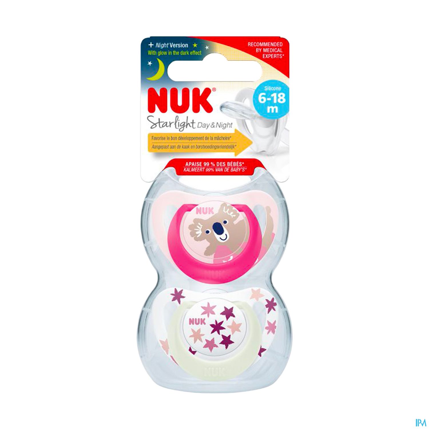 SUCET NUK 6-18M STARLIGHT FILLE X2