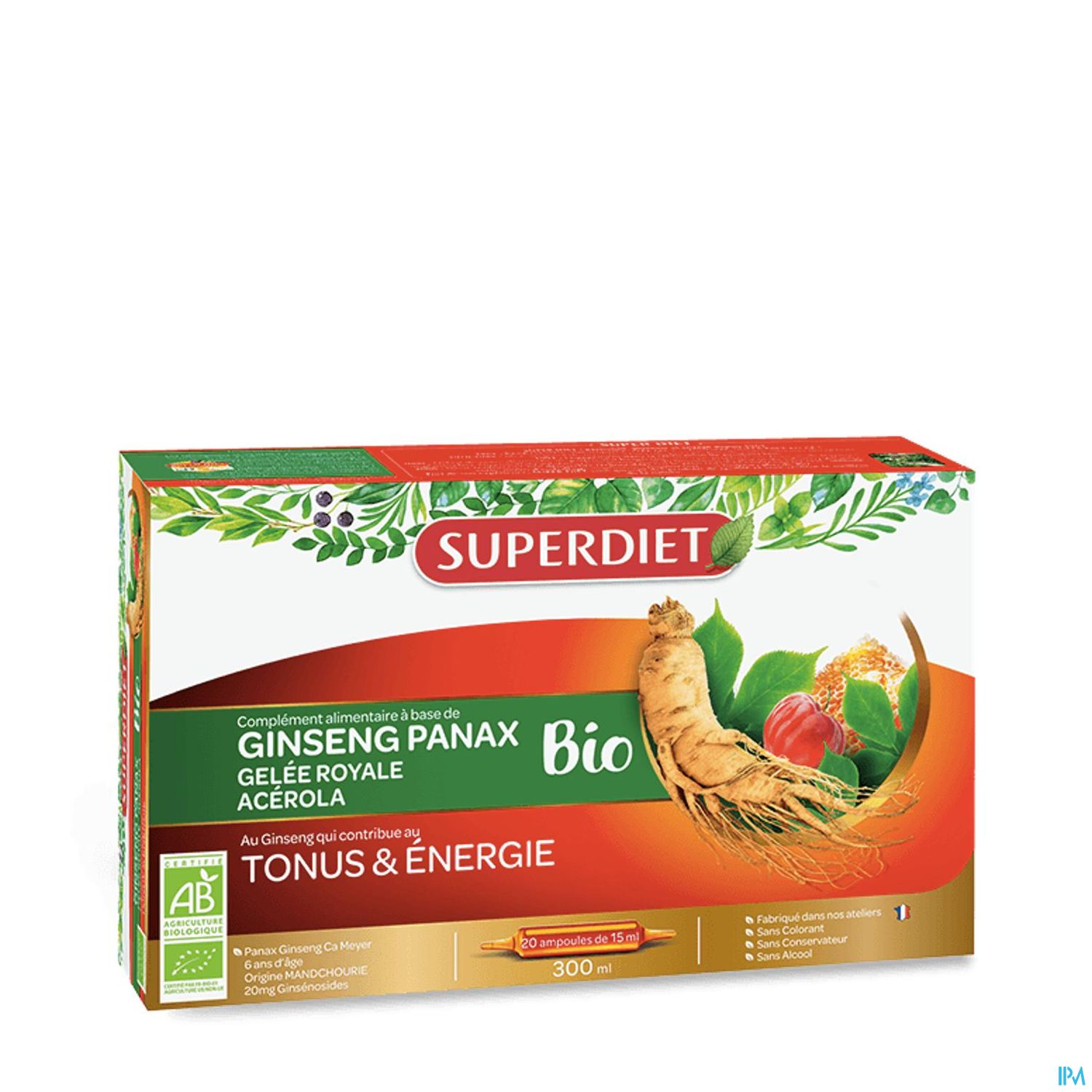 Superdiet Ginseng Gelee Royale Acerola Bio Ampoule Buvable 15ml 20
