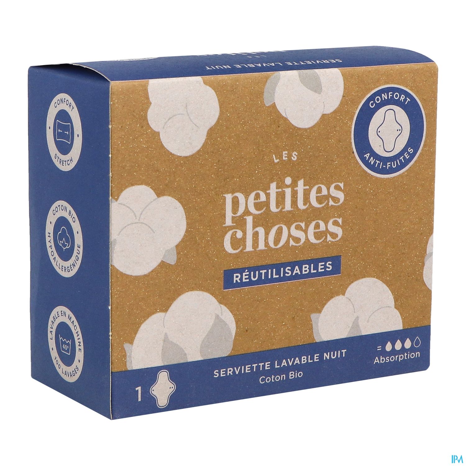 Les Petites Choses Serviette Periodique Lavable Coton Bio Nuit 1