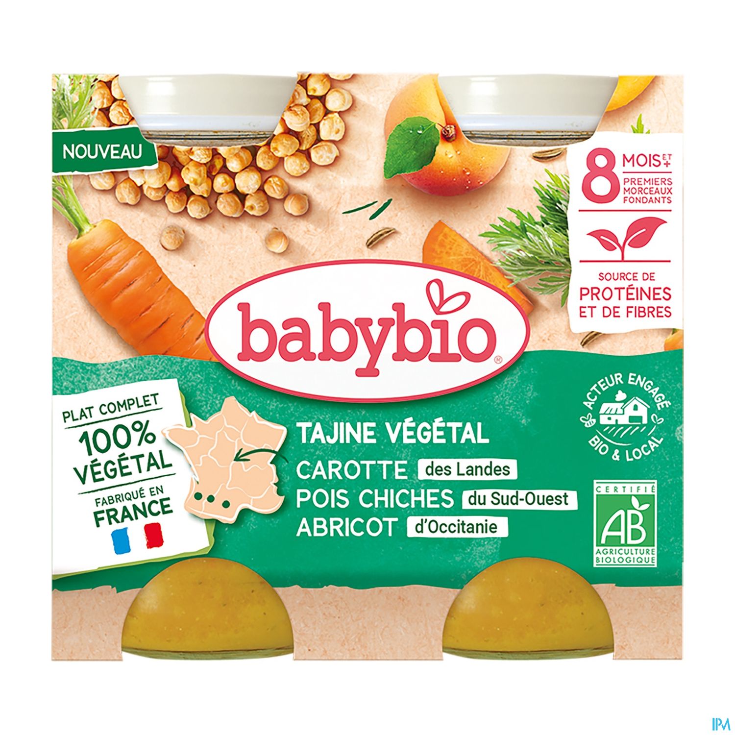 BABYBIO MENU BOULGH/ABRICOT 2X200G