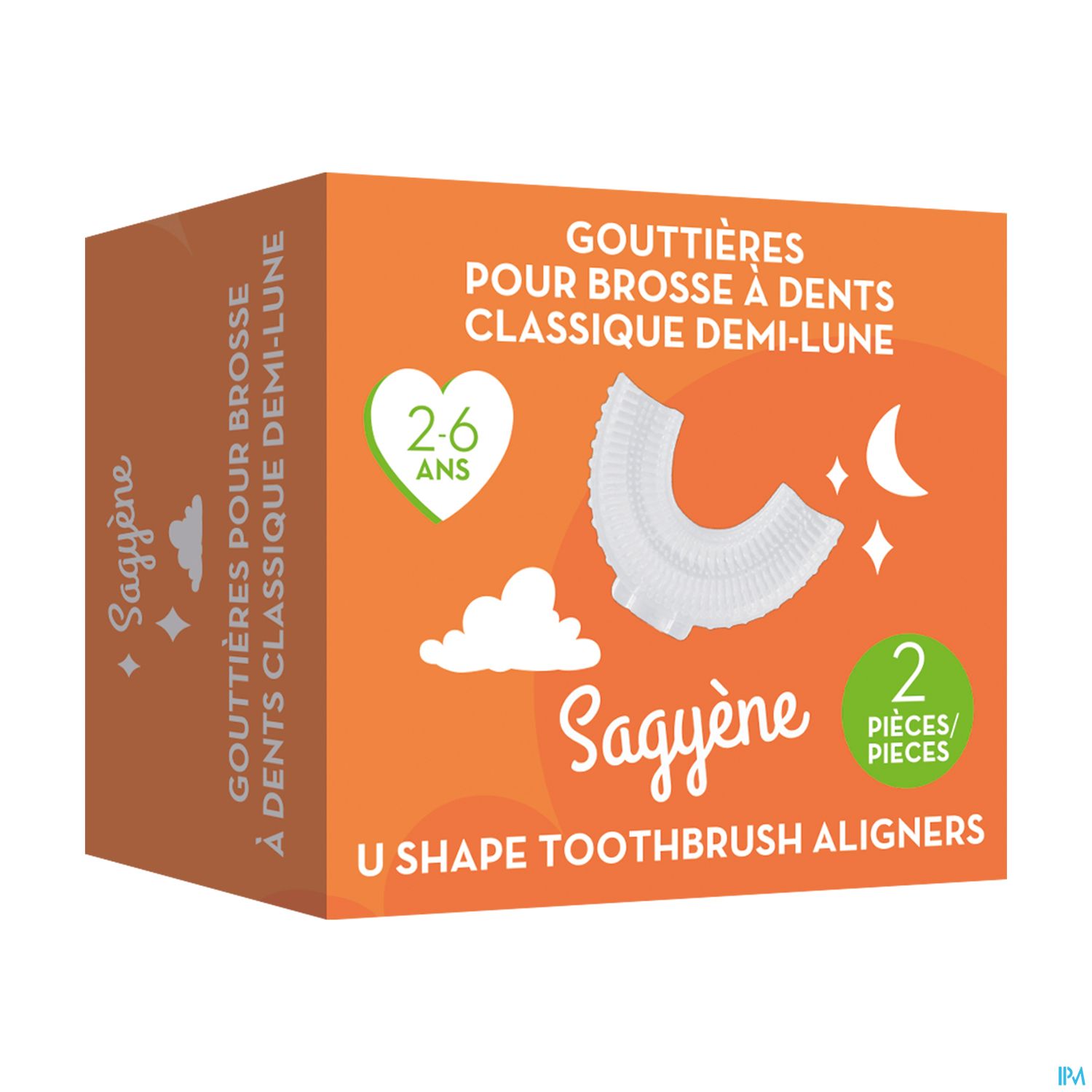 Sagyene Gouttiere Pour Brosse A Dents Demi Lune 2/6ans X2