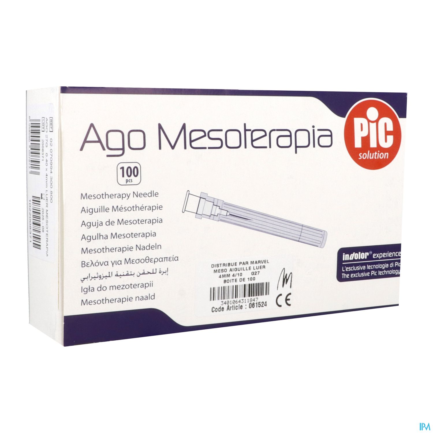 Rr Mesogliss Aiguille Mesotherapie 4mm X 0mm4 100
