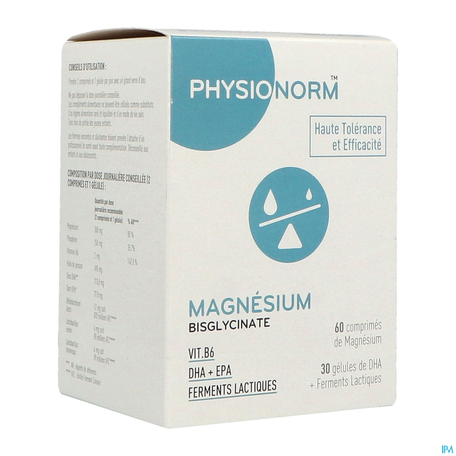 Physionorm Magnesium Bislycinate Gelule 30 + Comprime 60