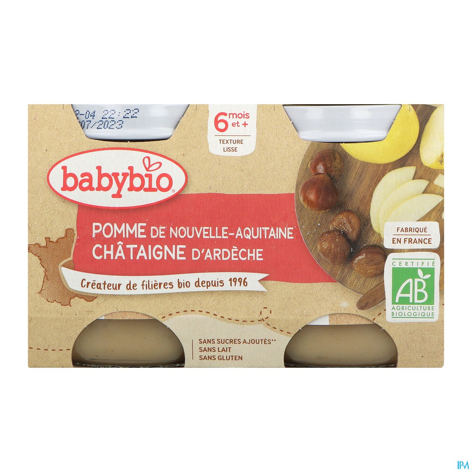 BABYBIO POM/CHATAIGNE POT 2X130G