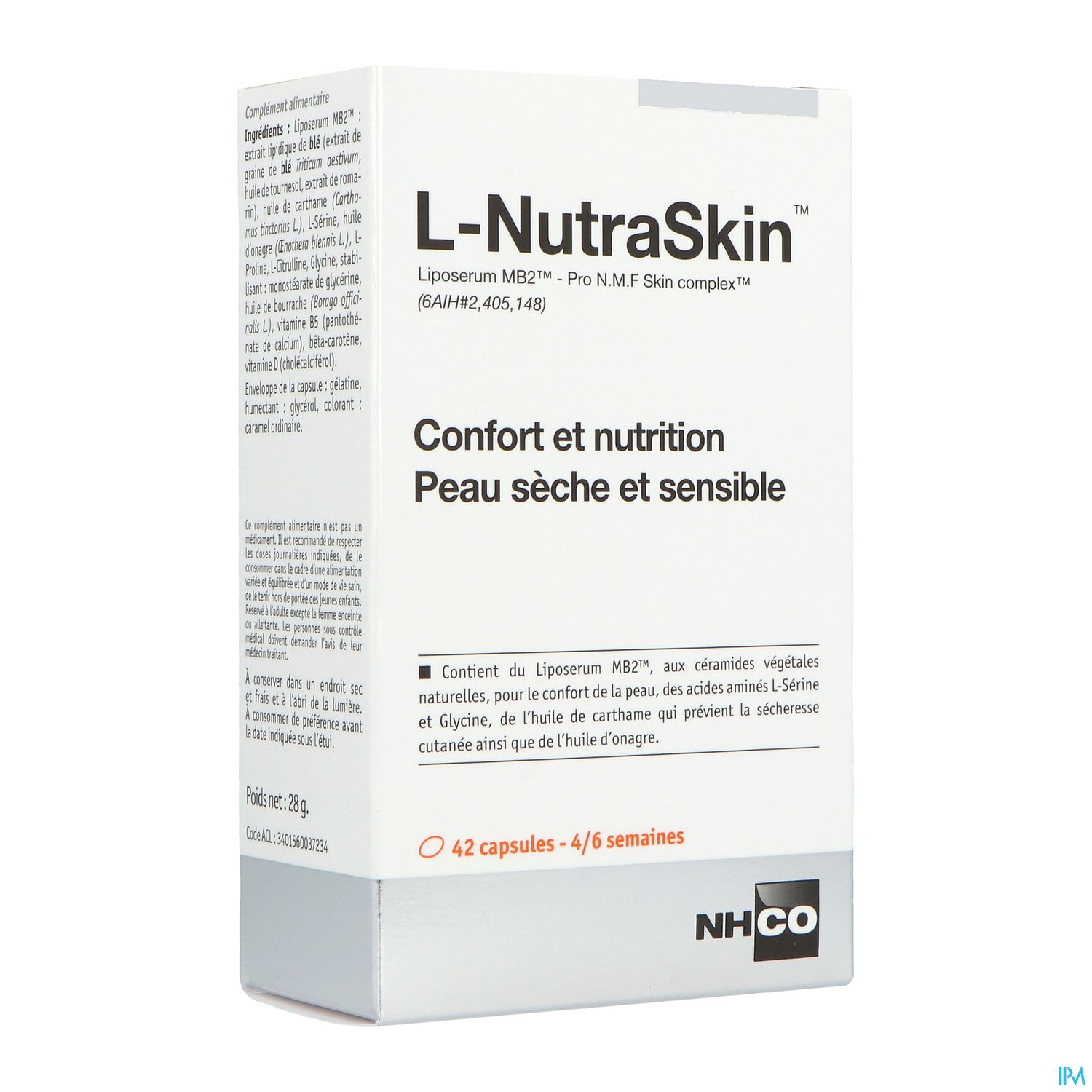 NHCO L-NUTRASKIN P/SECHE CAPS 42