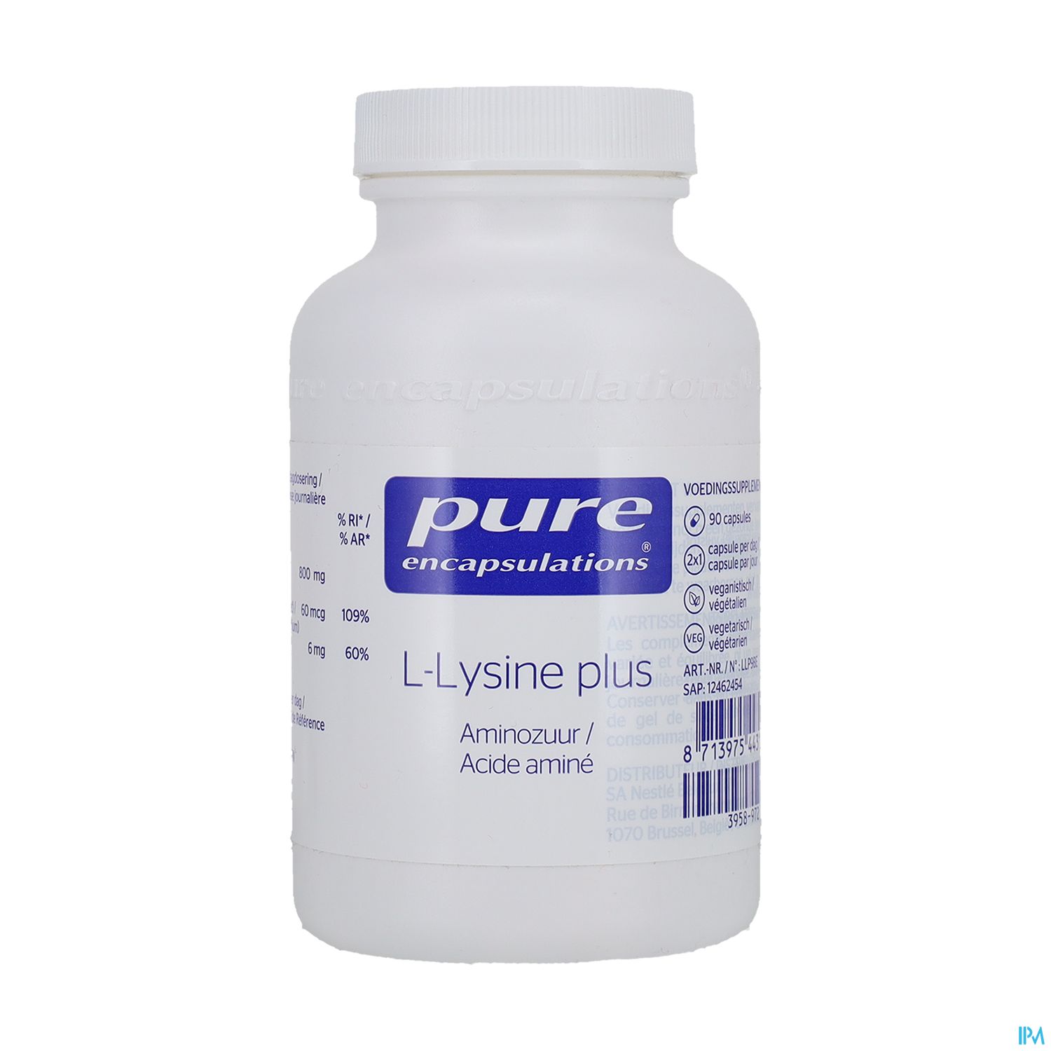 PURE ENCAPSUL L-LYSINE PLUS CAPS90