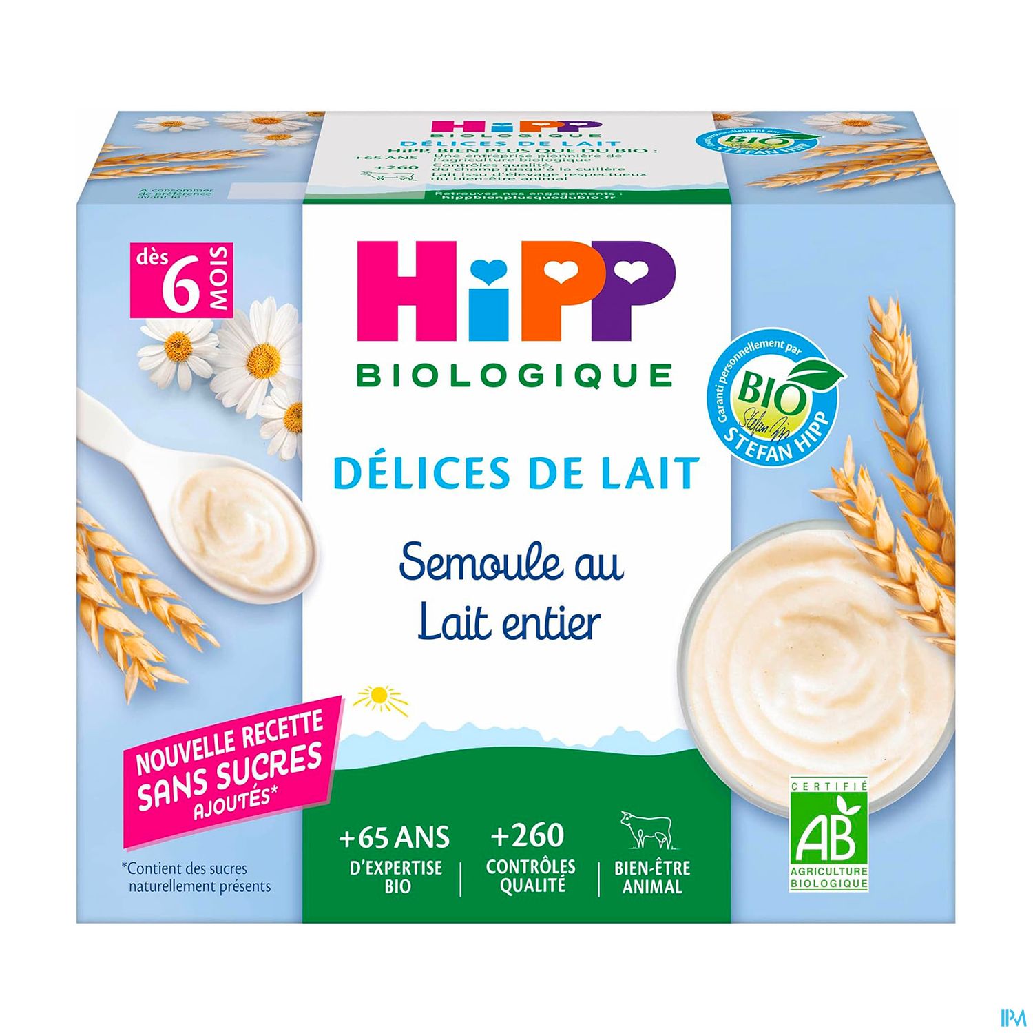 HIPP SEMOULE LAIT VANILLE 100G X4