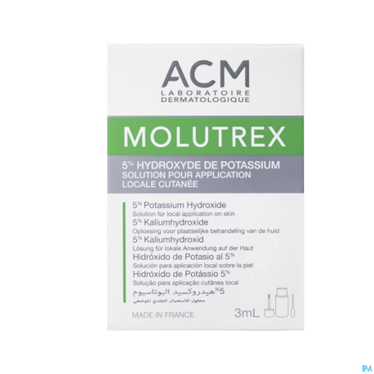 MOLUTREX 5% SOL CUTANEE 3ML