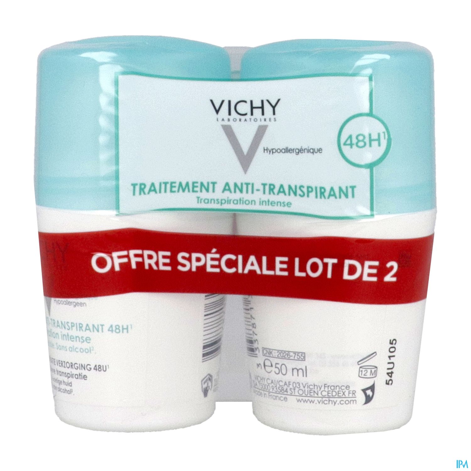 VICHY DEOD A/TRANS BILLE 50MLX2