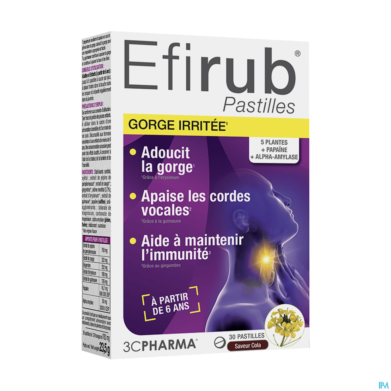 3C PHARMA EFIRUB PASTILLE COLA 30
