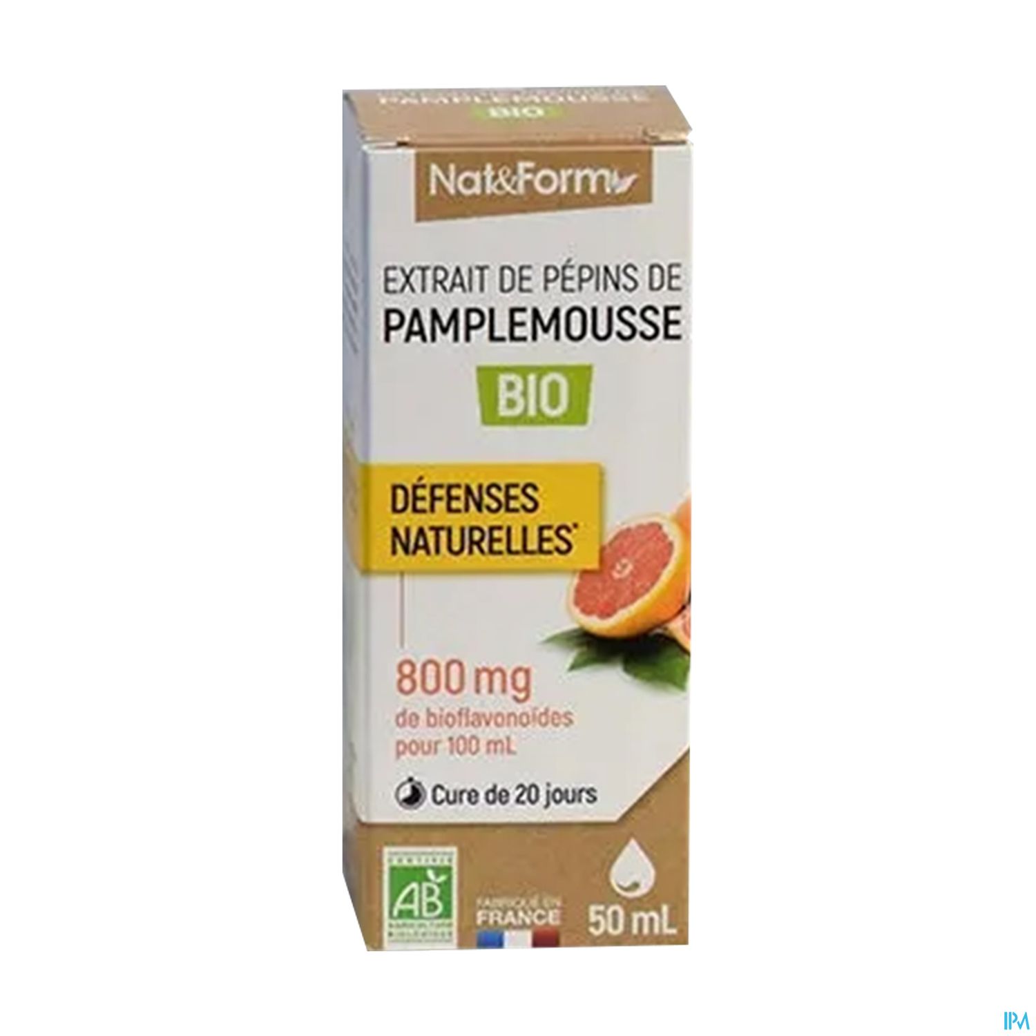 Nat Et Form Extrait De Pepins De Pamplemousse Bio 800mg 50ml