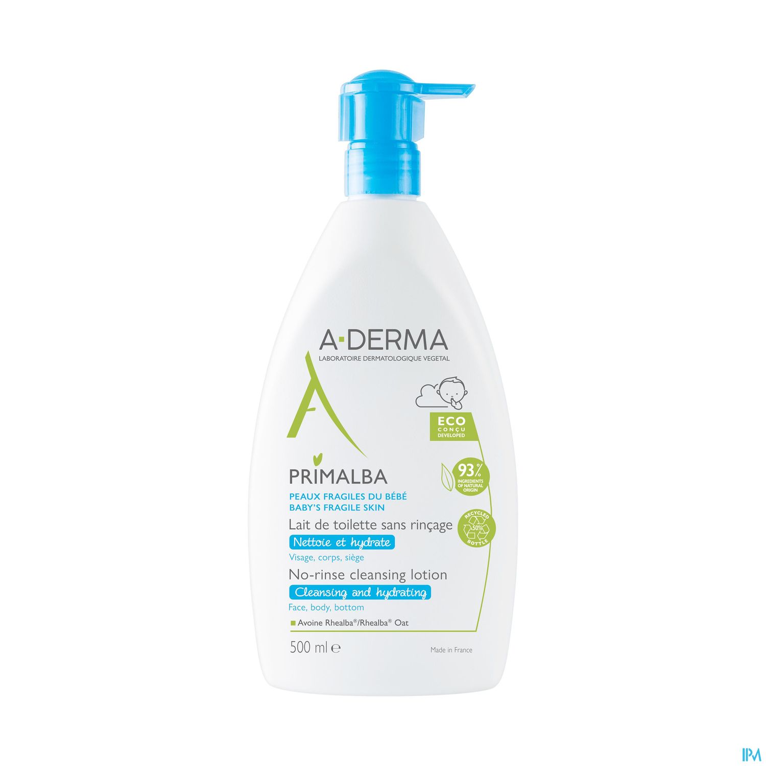 A Derma Primalba Lait Toilette Sans Rincage 500ml