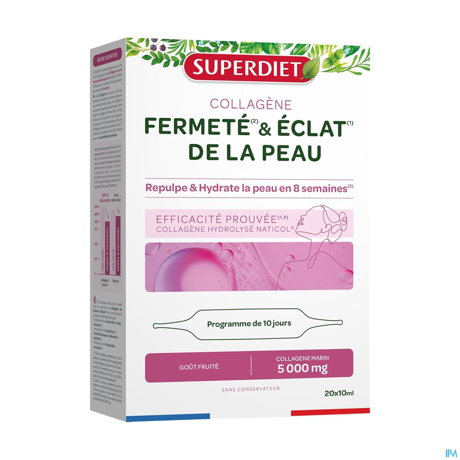 Superdiet Collagene Fermete Eclat De La Peau Gout Fruite Ampoule 10ml X20