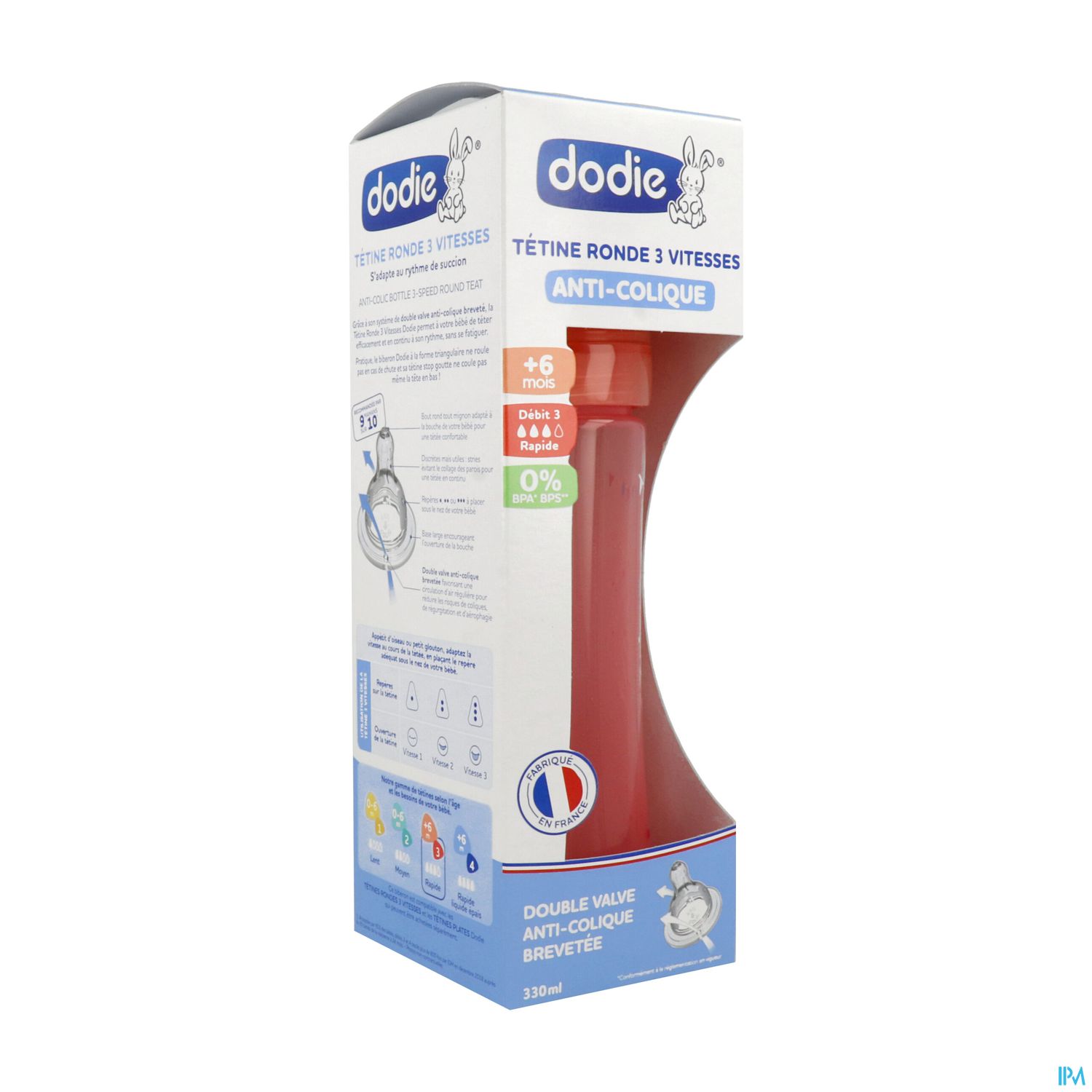 Dodie Initiation+ Biberon Anticolique Rose Danseuse +6mois 330ml