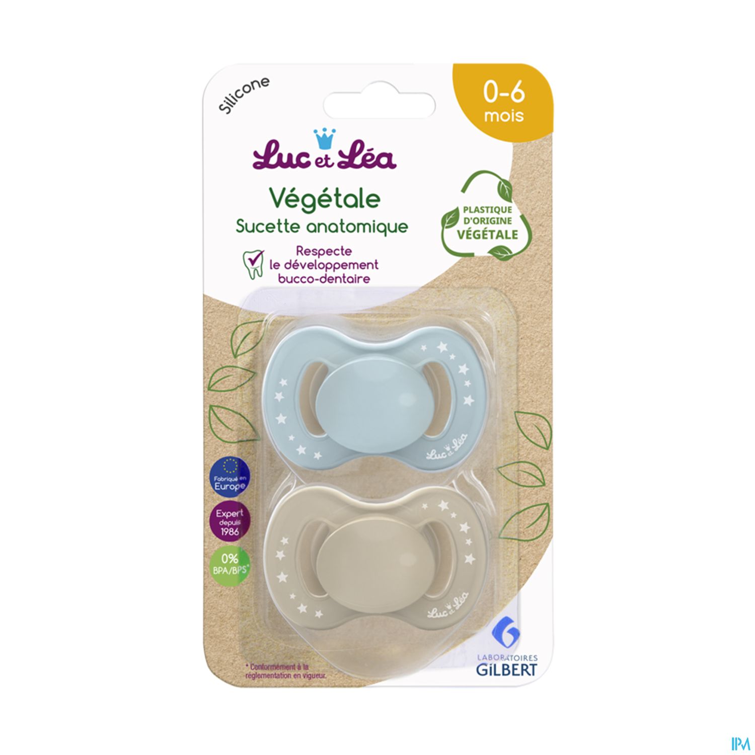Luc Et Lea Sucette Anatomique Bio Mixte 0/6m X2