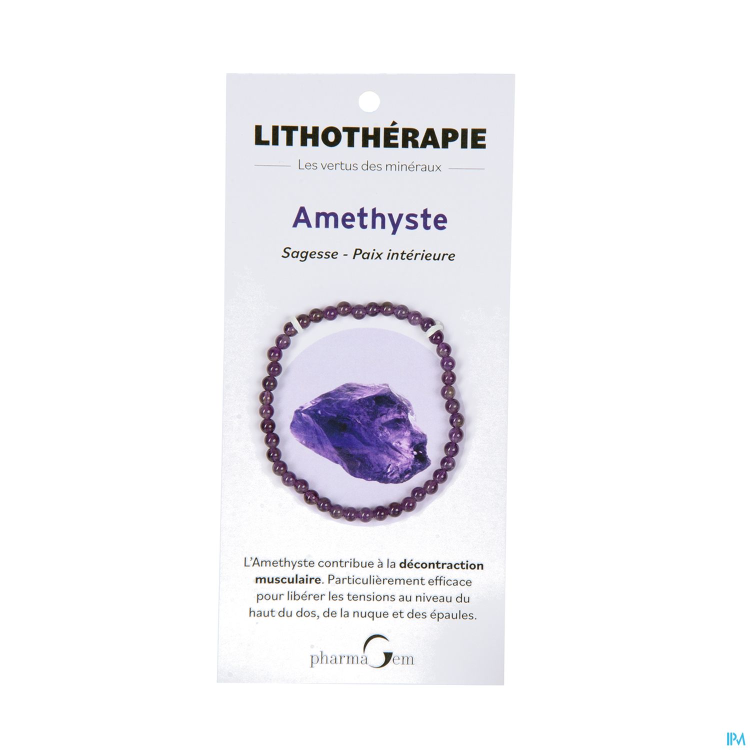 Pharmagem Bracelet Lithotherapie Amethyste 4mm