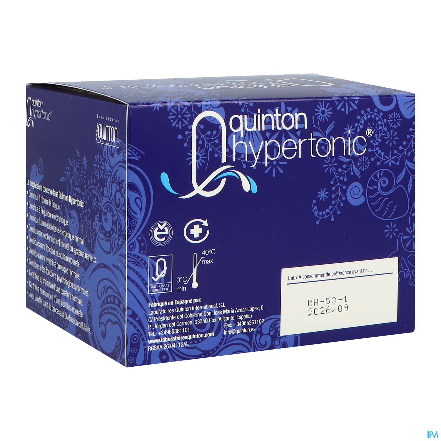 Quinton Hypertonic Ampoule Buvable 10ml 30