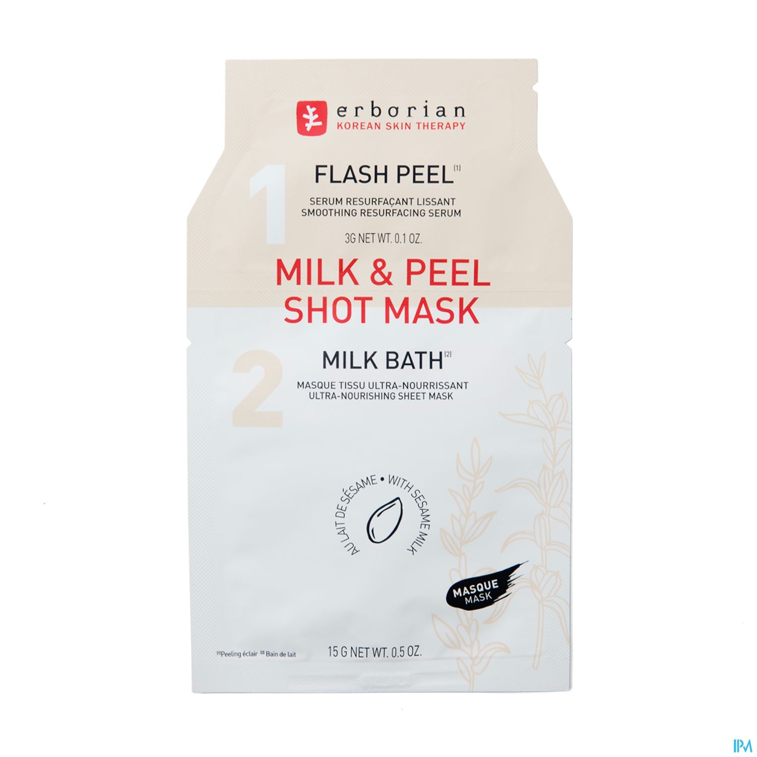 Erborian Milk Peel Shot Mask Masque Tissu 18g