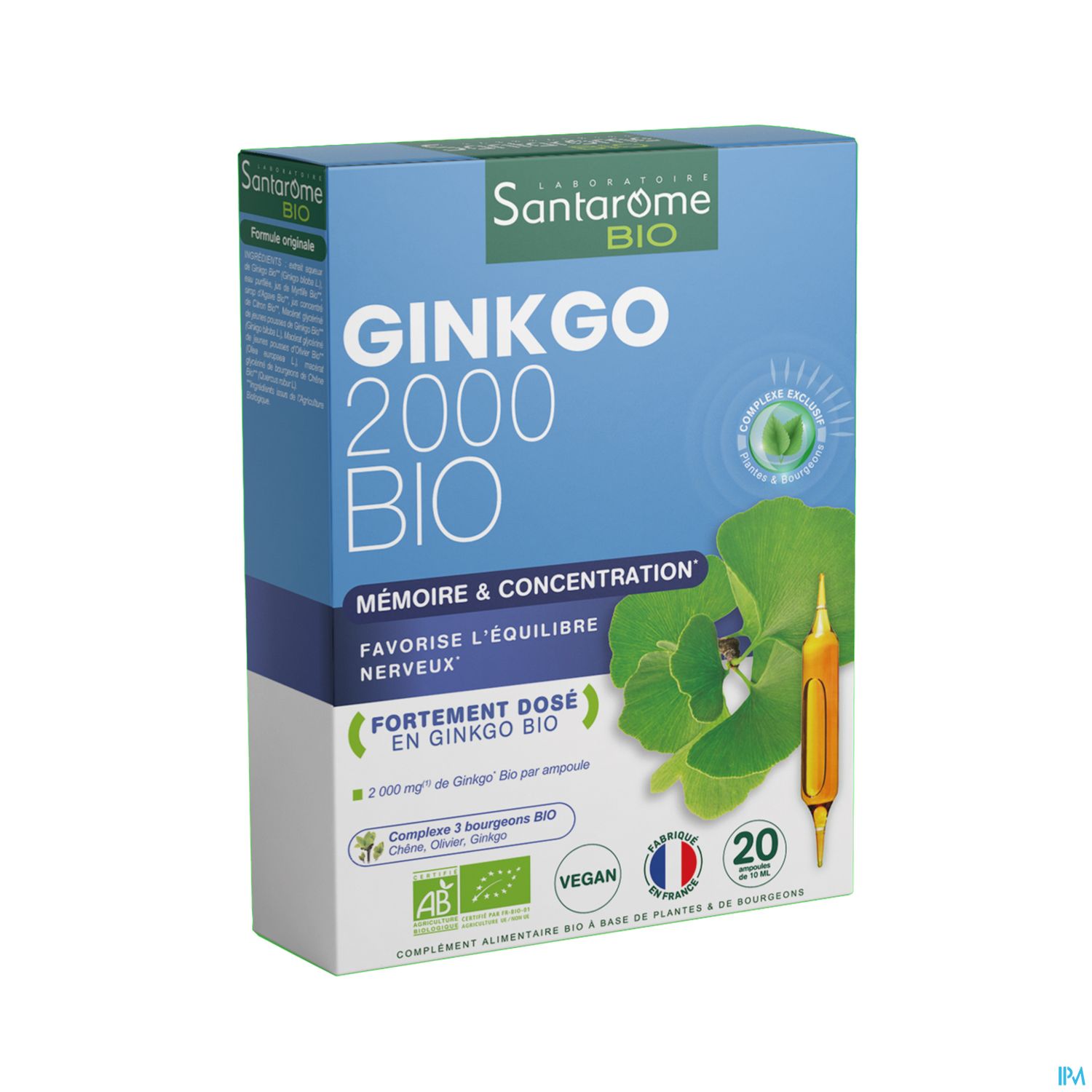 Santarome Bio Ginko 2000 Ampoule Buvable 10ml 20