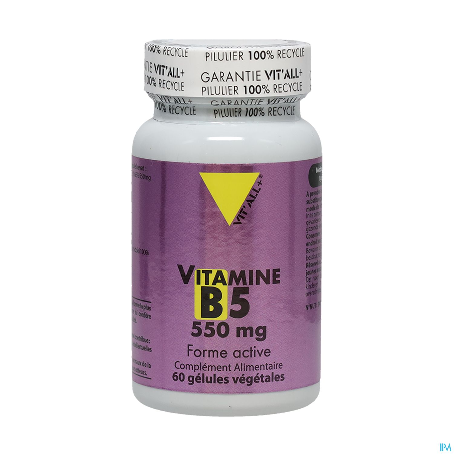 Vit All+ Vitamine B5 550mg Gelule 60