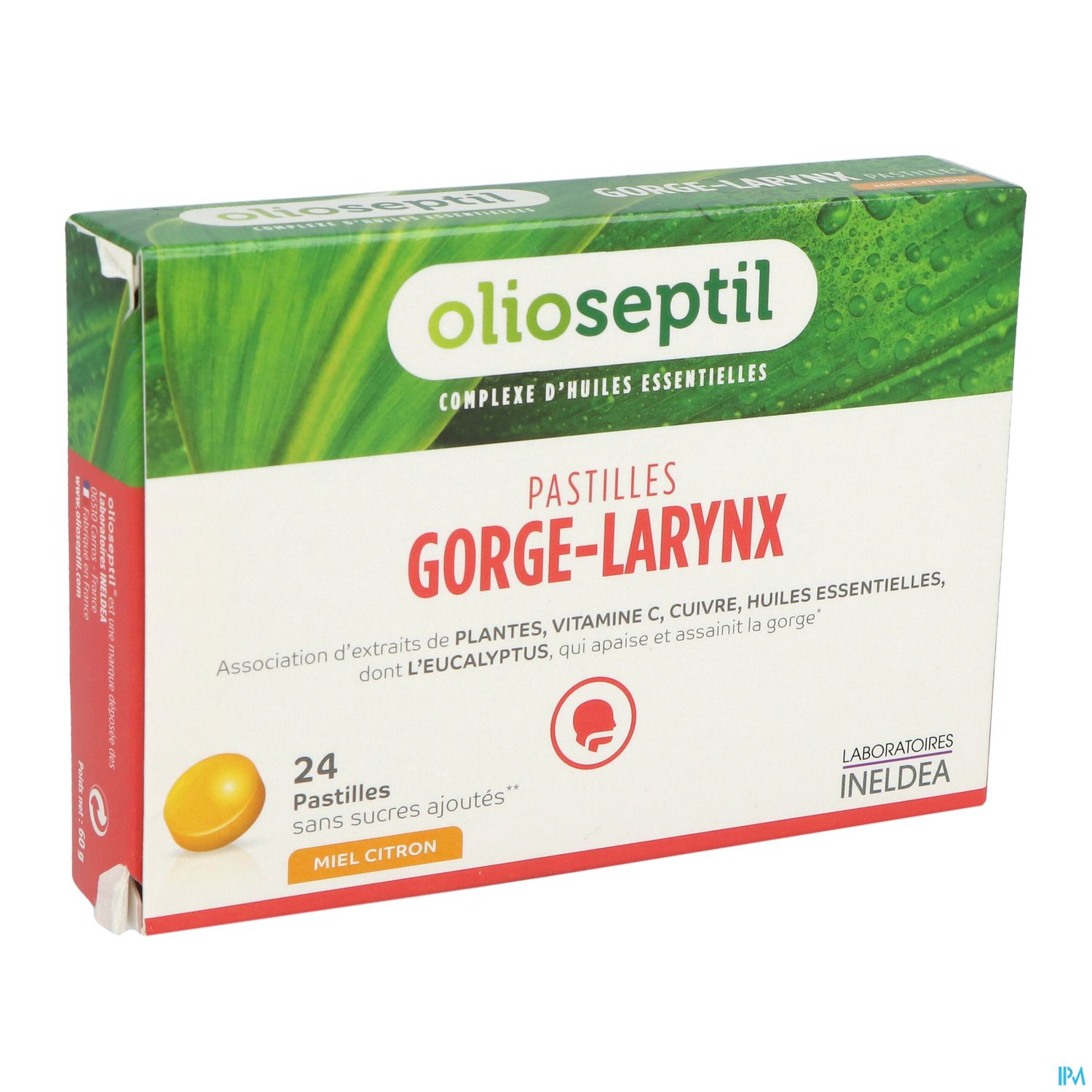 Ineldea Olioseptil Gorge Larynx Pastille Miel Citron 24