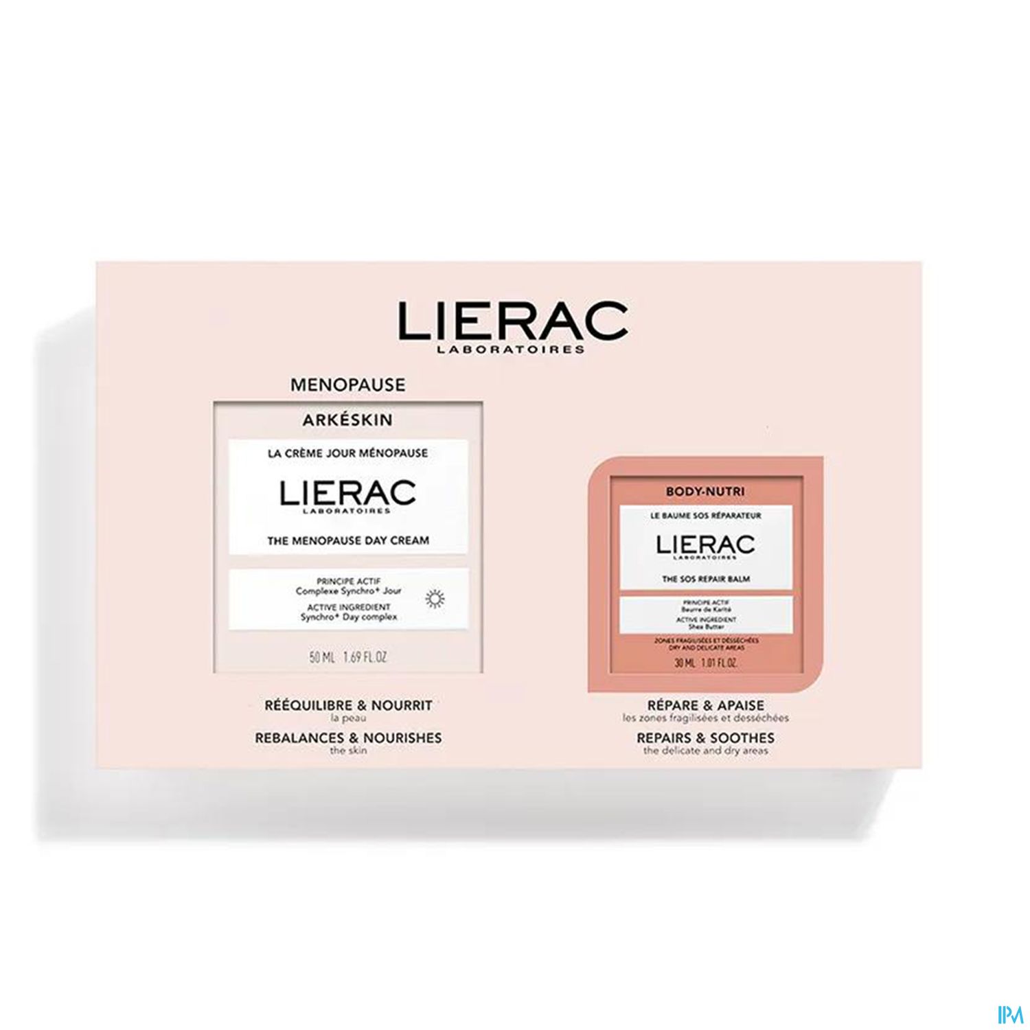 Lierac Arkeskin Coffret Menopause Et Body Nutri La Creme Jour 50ml + Le Baume Sos Reparateur 30ml