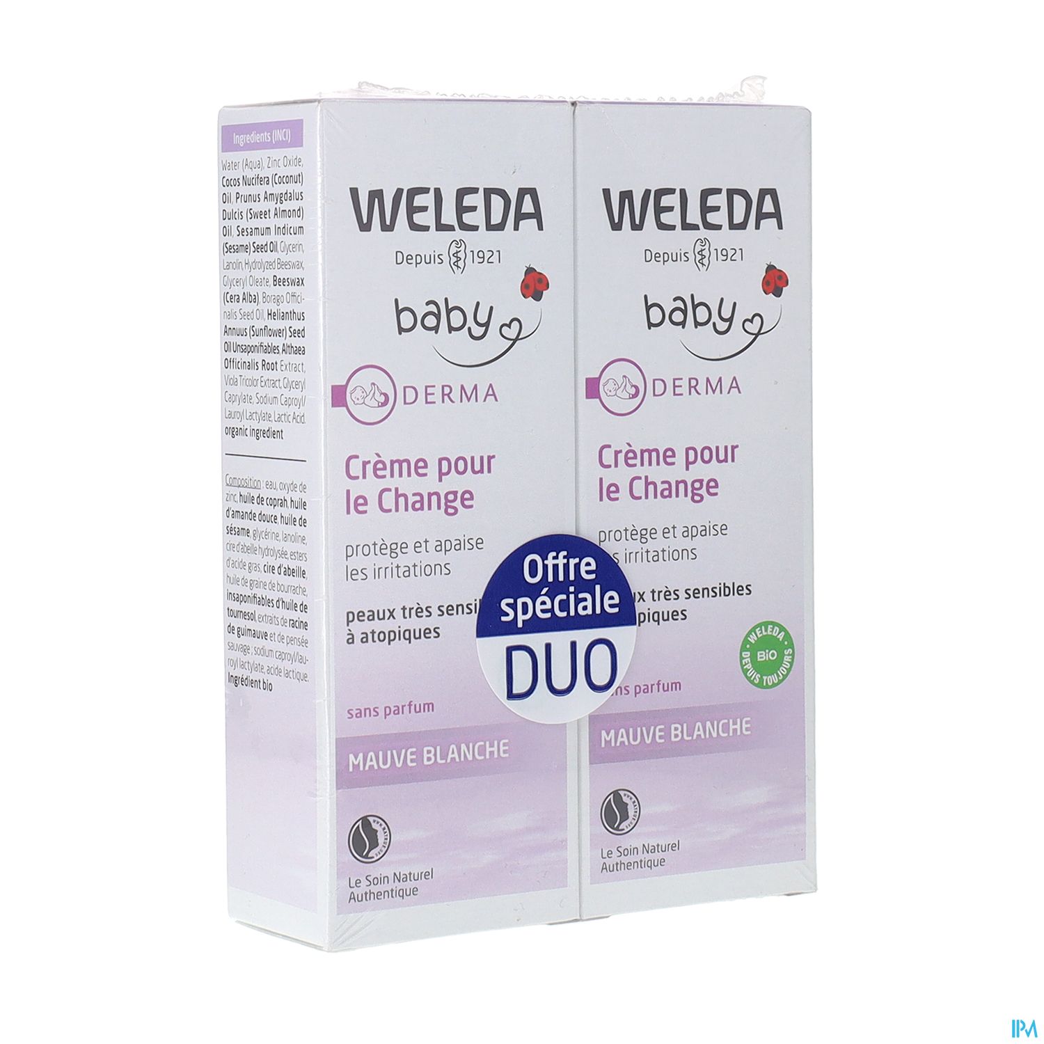 Weleda Mauve Blanche Bebe Creme Pour Le Change 50ml X2