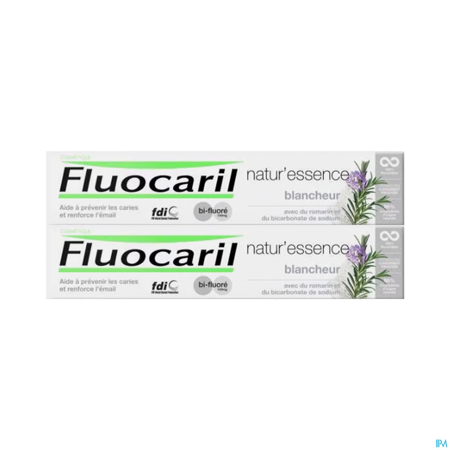 Fluocaril Nature Essence Dentifrice Blancheur 75ml X2