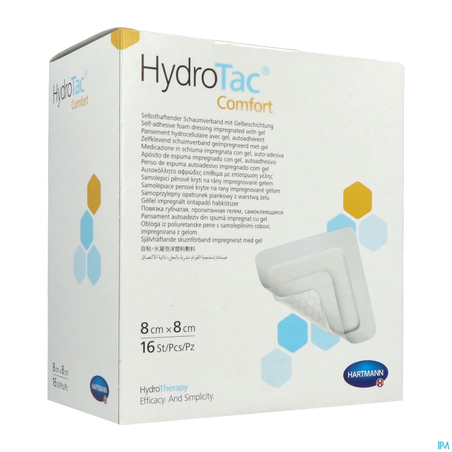 HYDROTAC COMF PANS ADH 8X8CM 16