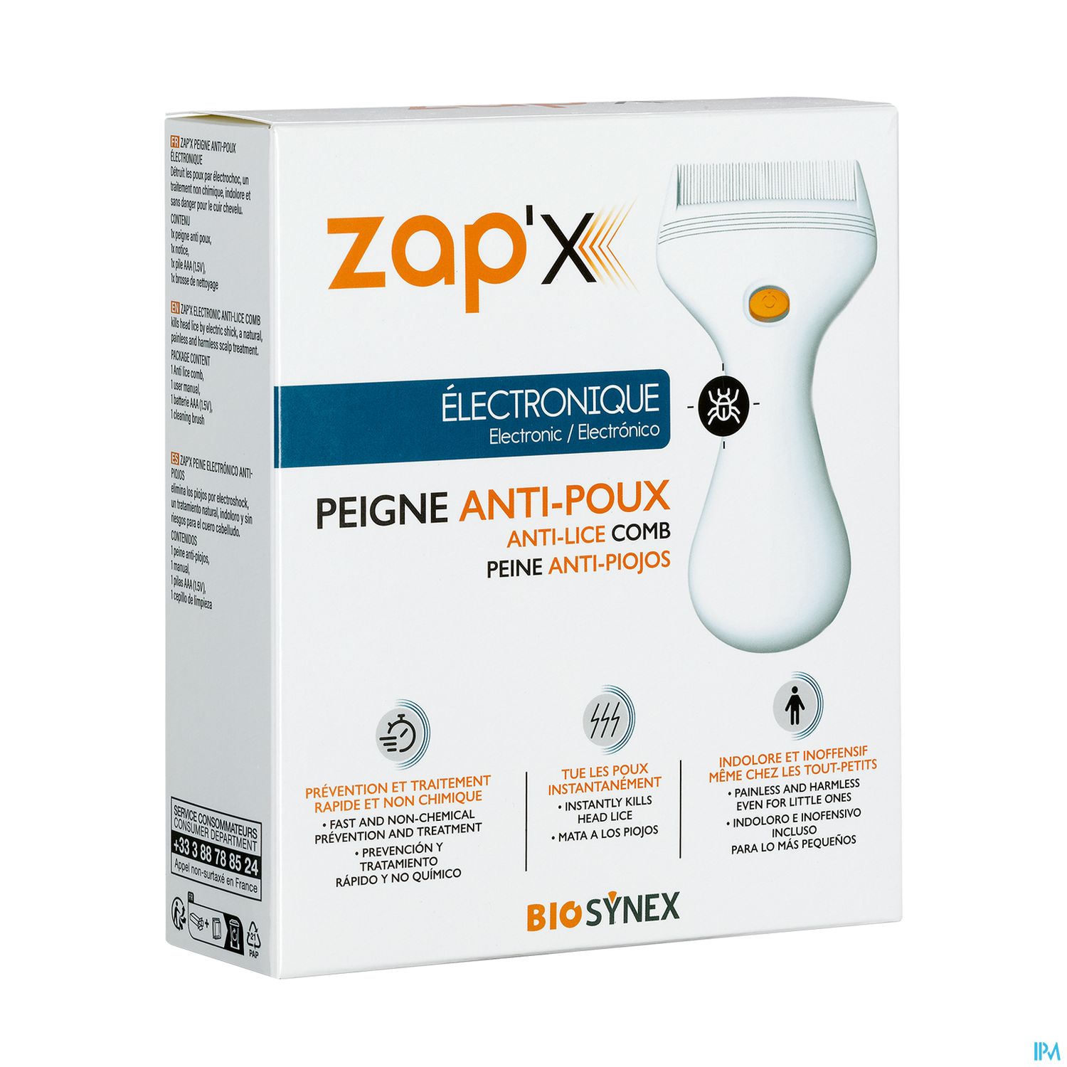 ZAP'X PEIGNE A/POUX ELECT