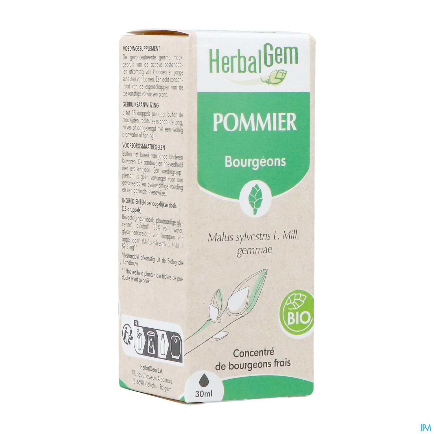 Herbalgem Pommier Bourgeon Macerat Glycer Bio 30ml