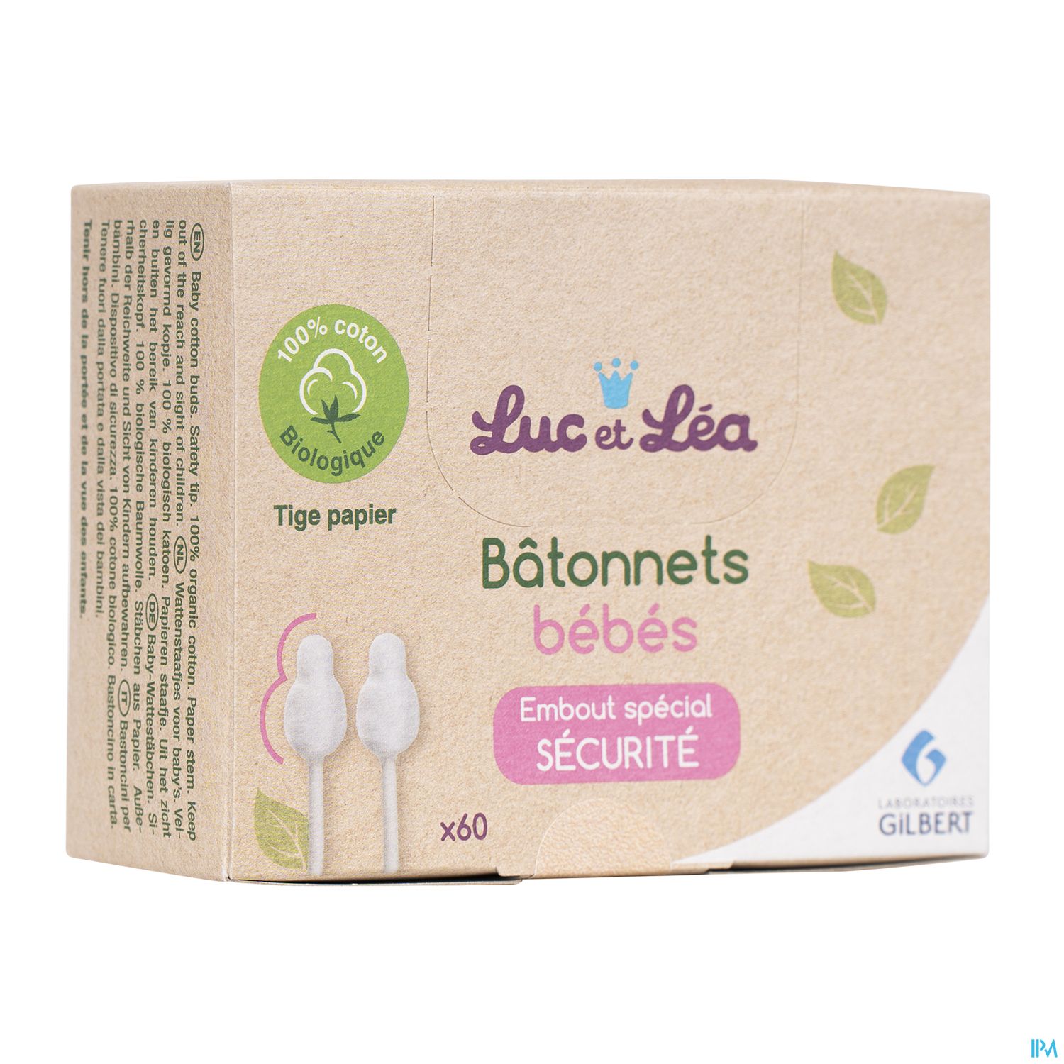 Luc Et Lea Batonnet Ouate Bebe Bambou 60