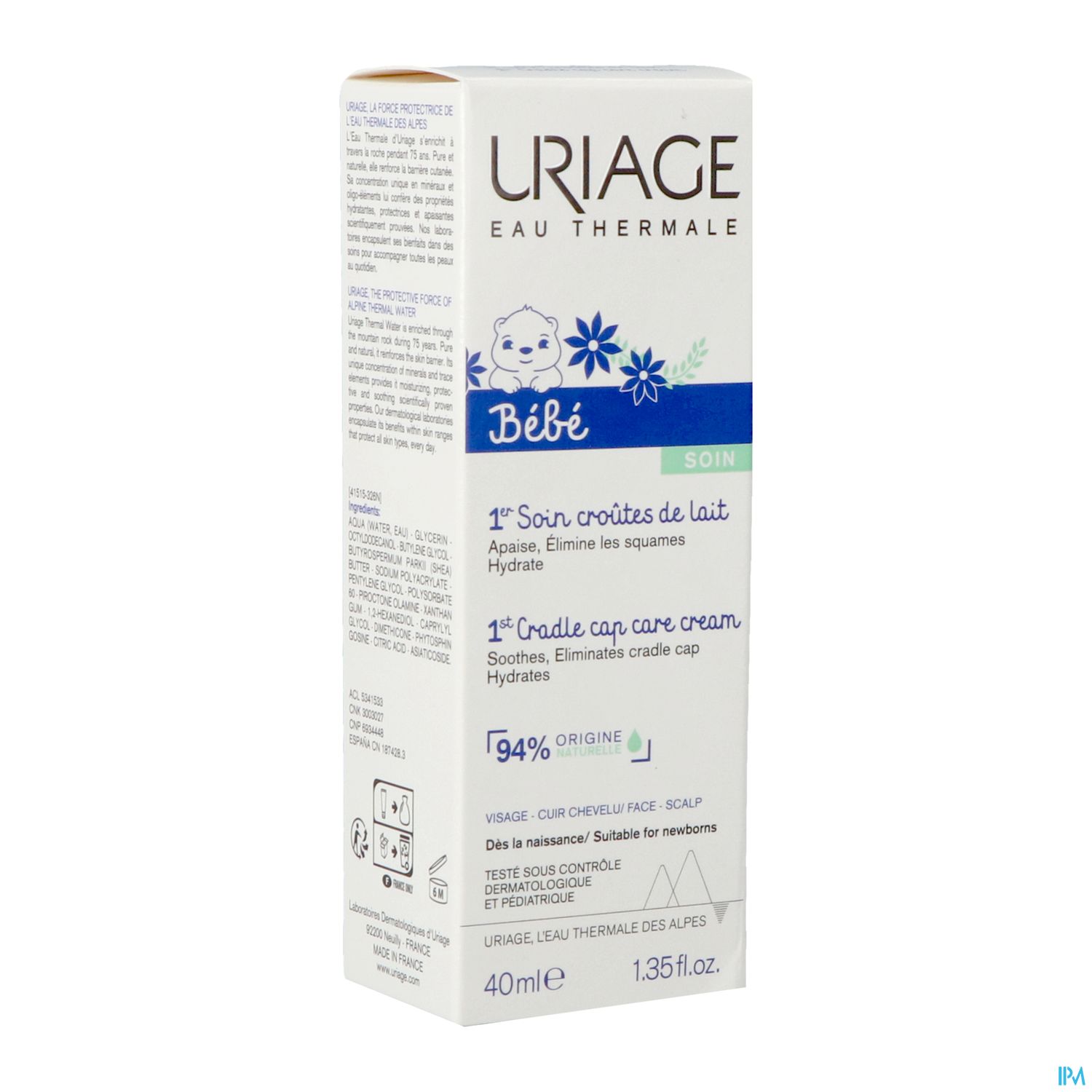 URIAGE BB 1ER SOIN Cr soin croûtes lait 40ml
