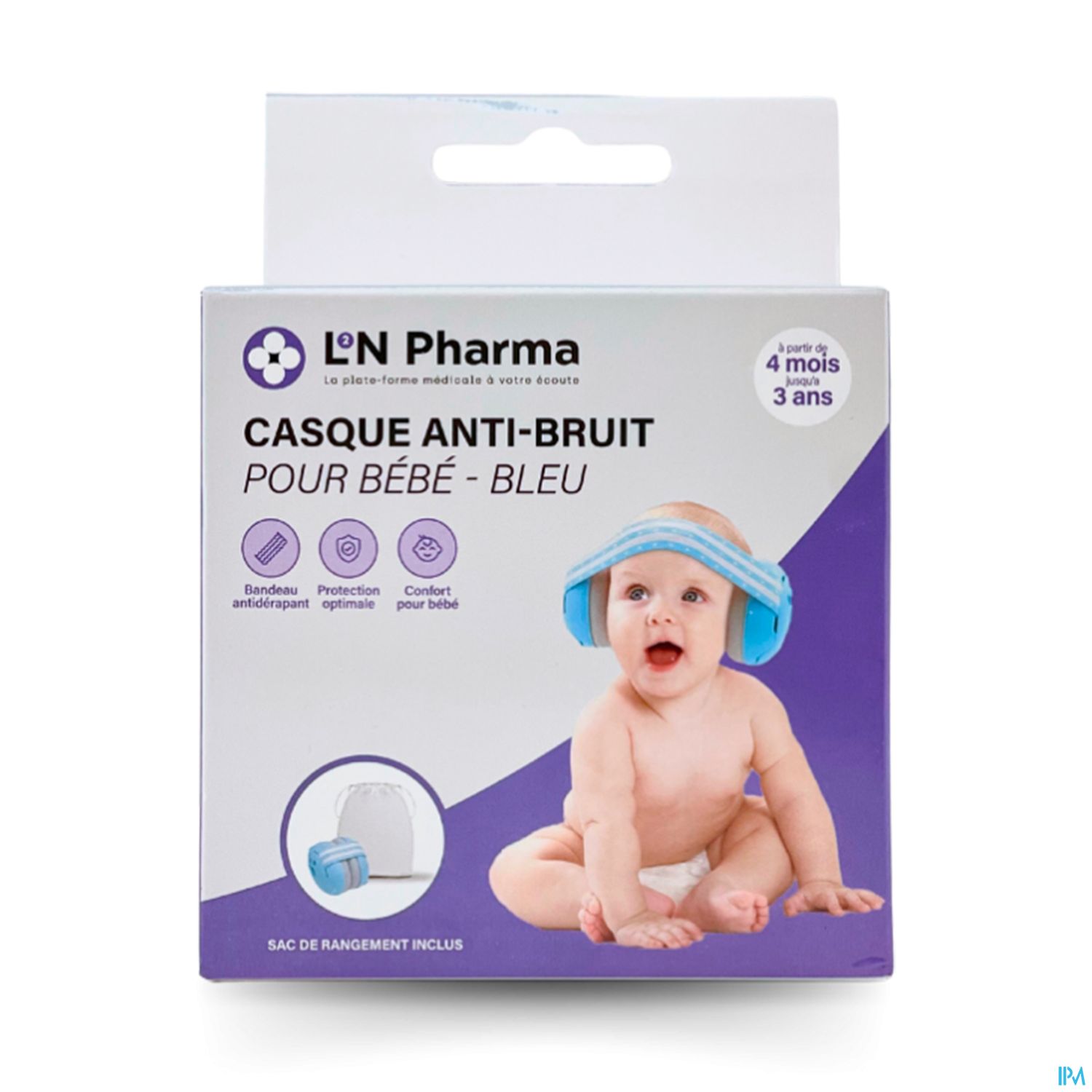 L2N CASQUE A/BRUIT BEBE 3M+ BLEU