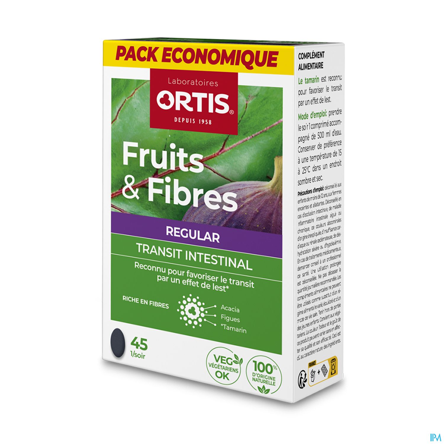 Ortis Fruits Fibres Regular Comprime 45