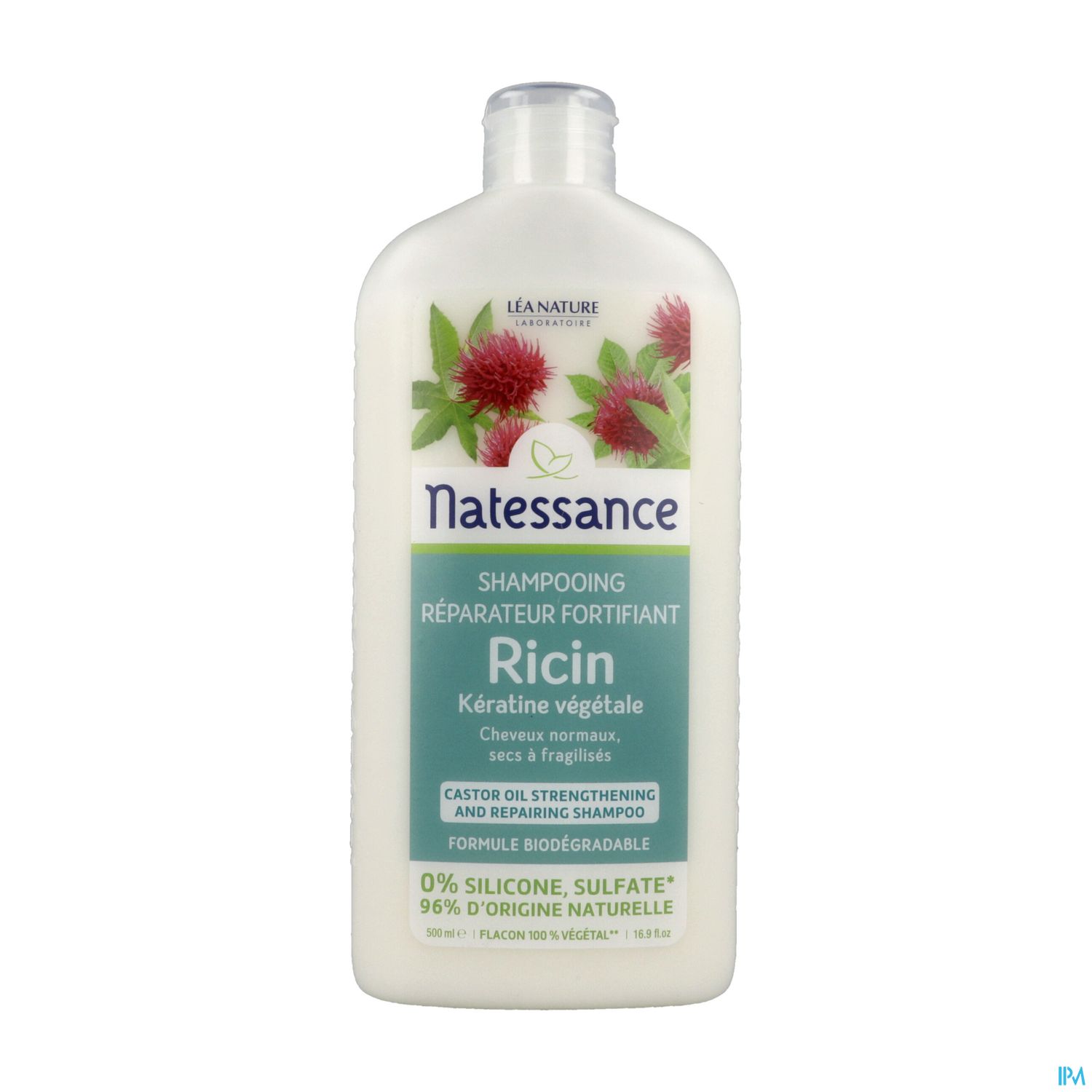 Natessance Naturel Shampooing Reparateur Fortifiant Ricin Keratine Vegetale 500ml