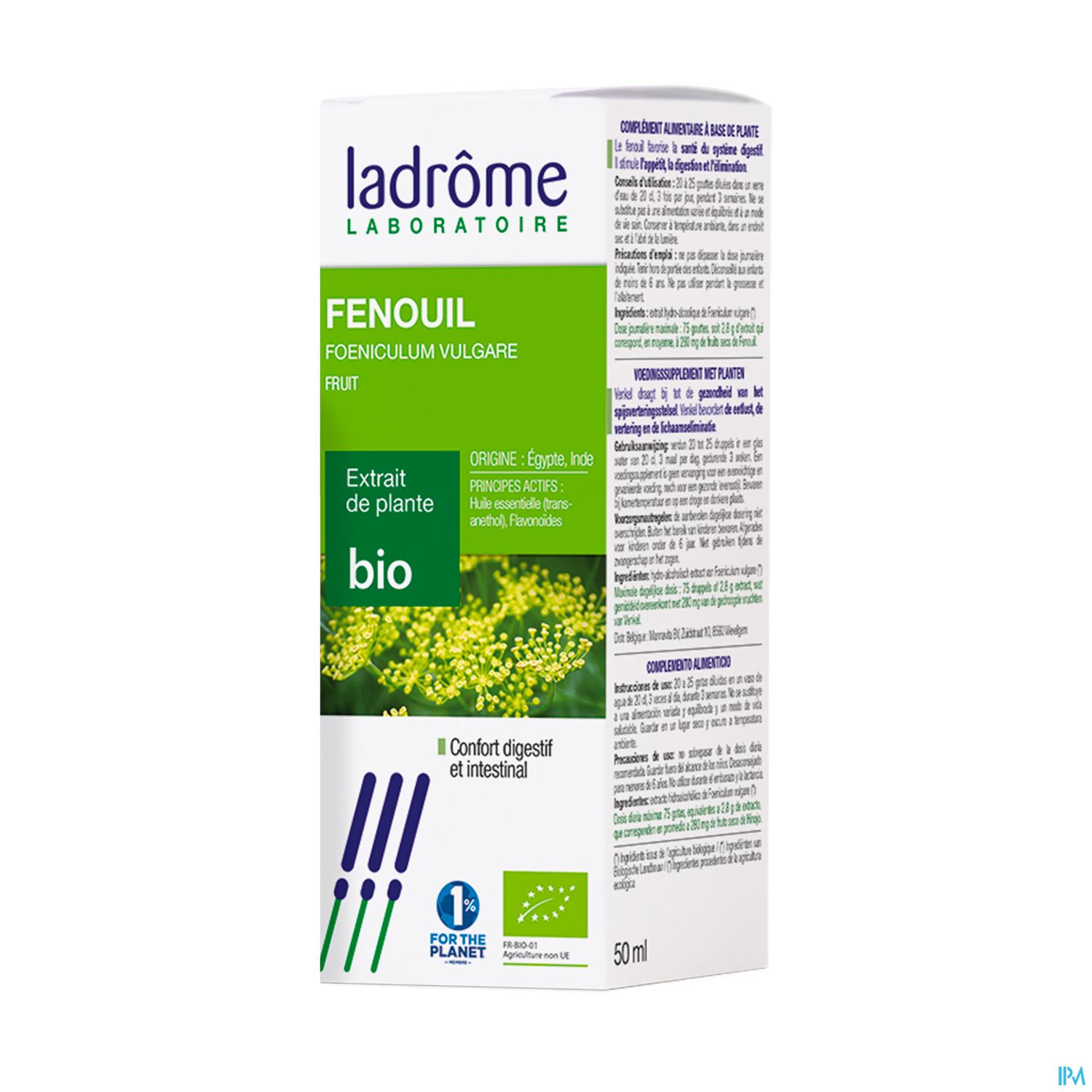 Ladrome Extrait De Plantes Fraiches Bio Fenouil 50ml