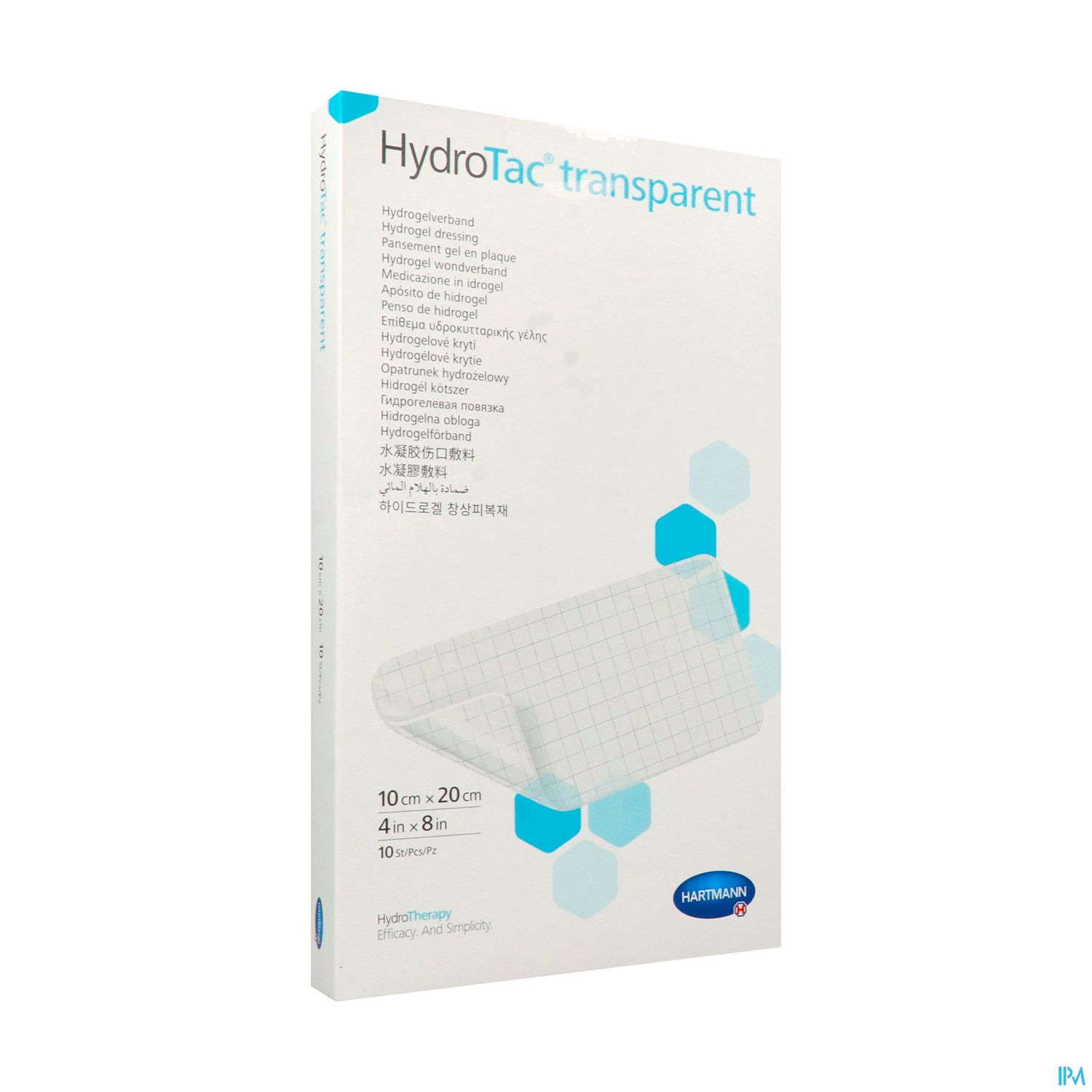 HYDROT TRANS PANS N/ADH 10X20CM 10