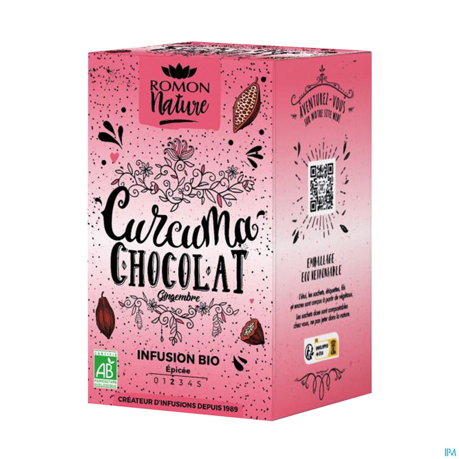 Romon Nature Tisane Plaisir Curcuma Chocolat Bio Infusette 1g7 16