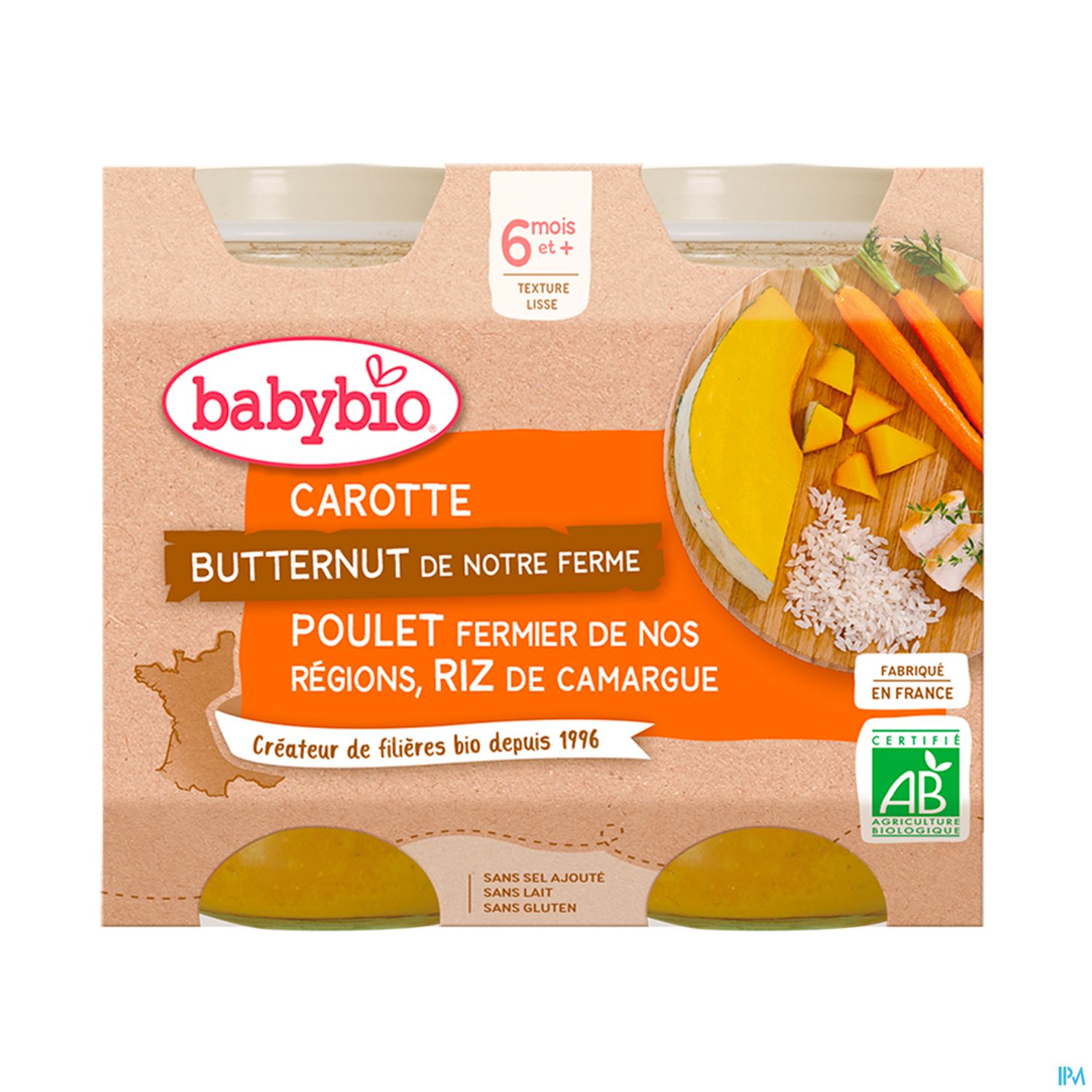 Babybio Carotte Courge Poulet 200g X2