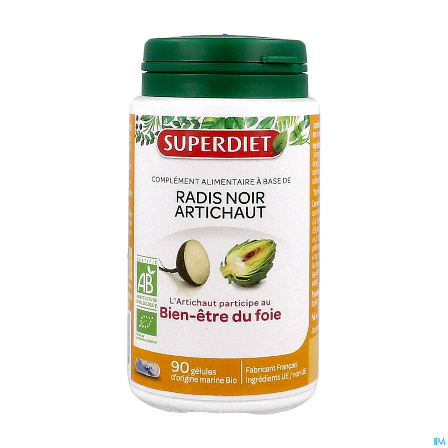 Superdiet Radis Noir Artichaut Bio Gelule 90