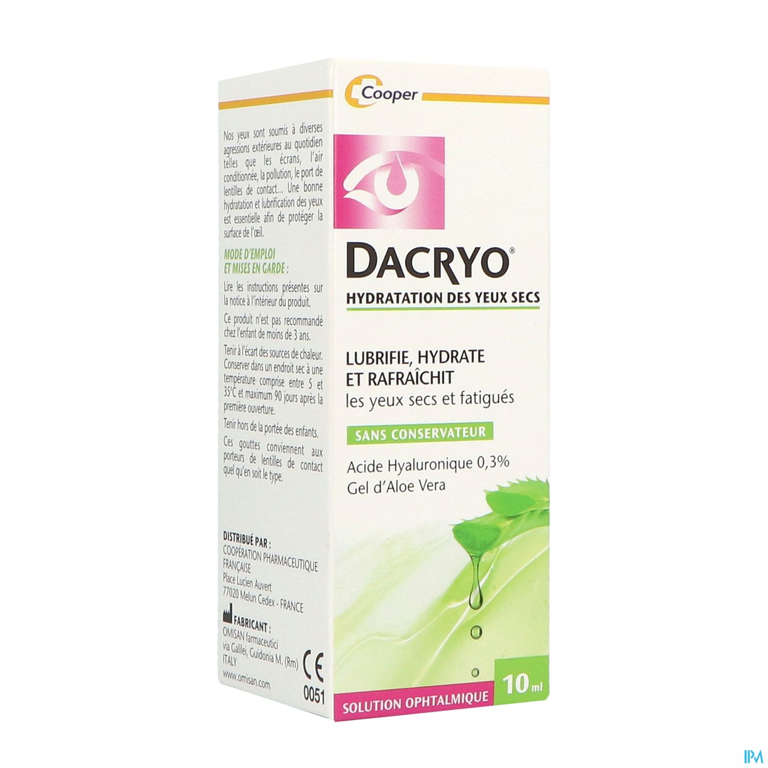 Cooper Dacryolens Hydratation Yeux Solution Ophtalmique 10ml